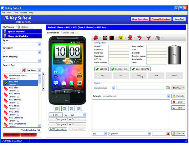IR-Key Suite do HTC- wygl±d programu