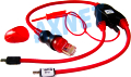 Kabel Easy Flash 2w1 (Rj45 + zasilanie telefonu + 2 ko�c�wki EasyFlash 2 i 3) m.in. do modeli Nokia 1200, 2630, 2760, 2720, 2220 do Griffin, Tornado, N-Box, Twister, Prodigy, HWK, JAF, MT-Box